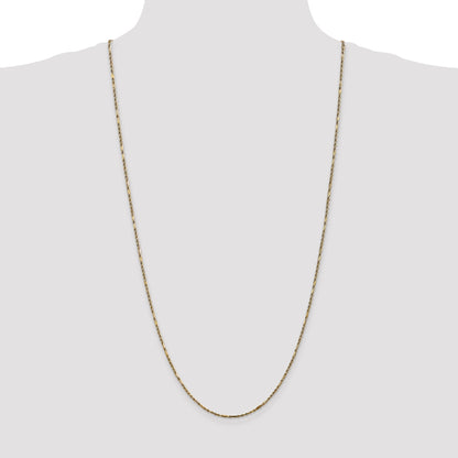 14K Yellow Gold 30 Inch 1.8mm Diamond-Cut Milano Rope With Lobster Clasp Chain Necklace