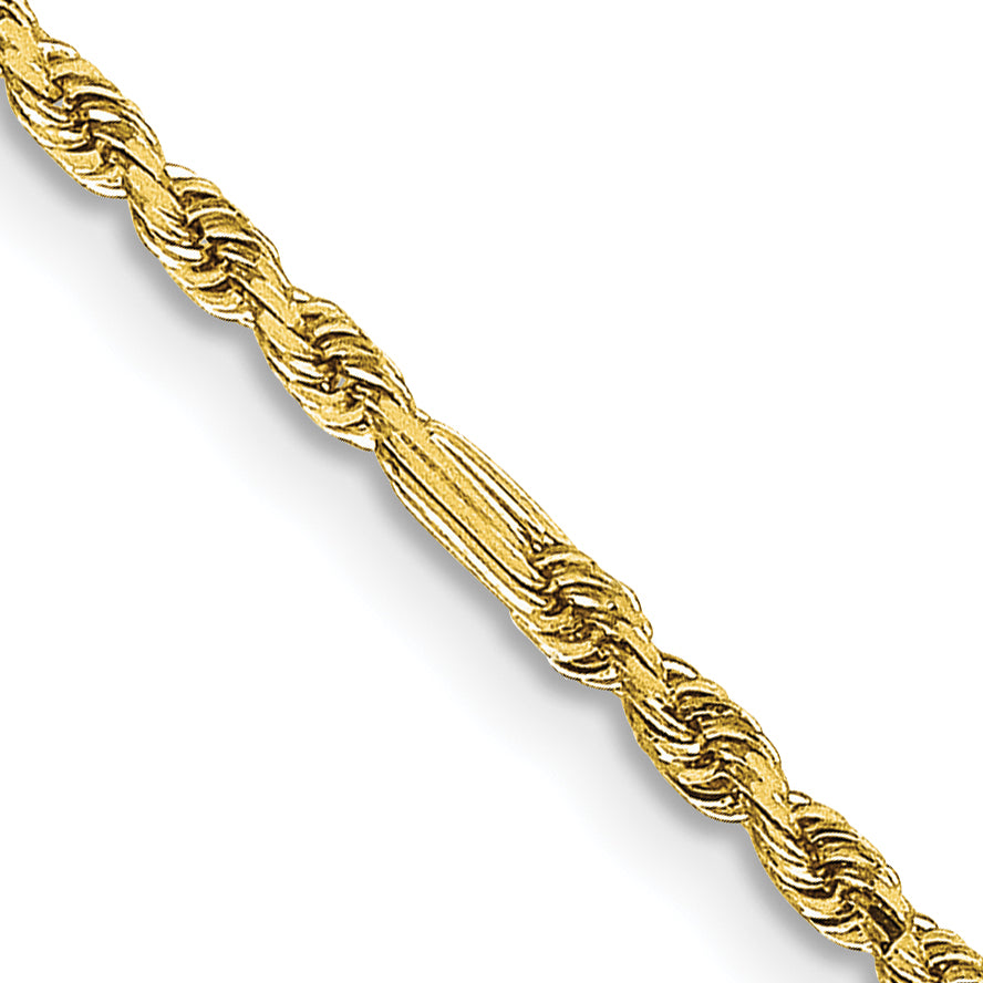 14K Yellow Gold 22 Inch 1.8mm Diamond-Cut Milano Rope With Lobster Clasp Chain Necklace