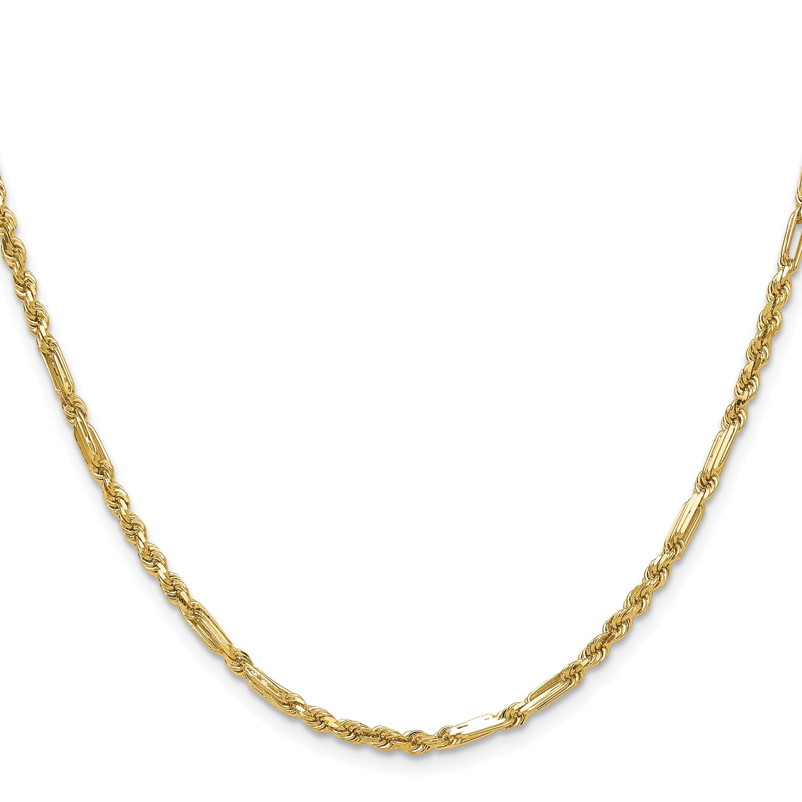 22 Inch 14K 2.75mm D/C Milano Rope Chain Necklace