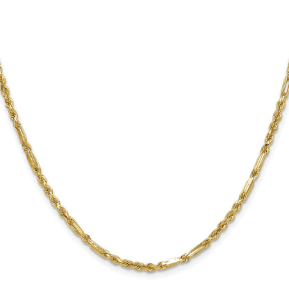 20 Inch 14K 2.75mm D/C Milano Rope Chain Necklace