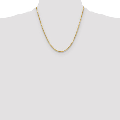 20 Inch 14K 2.75mm D/C Milano Rope Chain Necklace