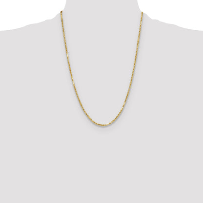 24 Inch 14K 2.75mm D/C Milano Rope Chain Necklace