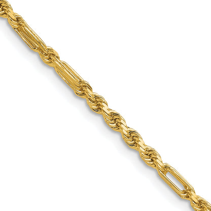 18 Inch 14K 2.75mm D/C Milano Rope Chain Necklace