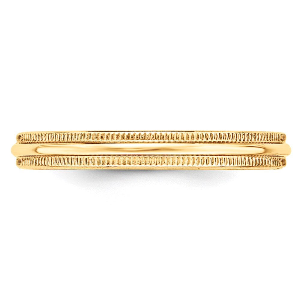 Solid 18K Yellow Gold 3mm Light Weight Milgrain Half Round Men's/Women's Wedding Band Ring Size 12.5