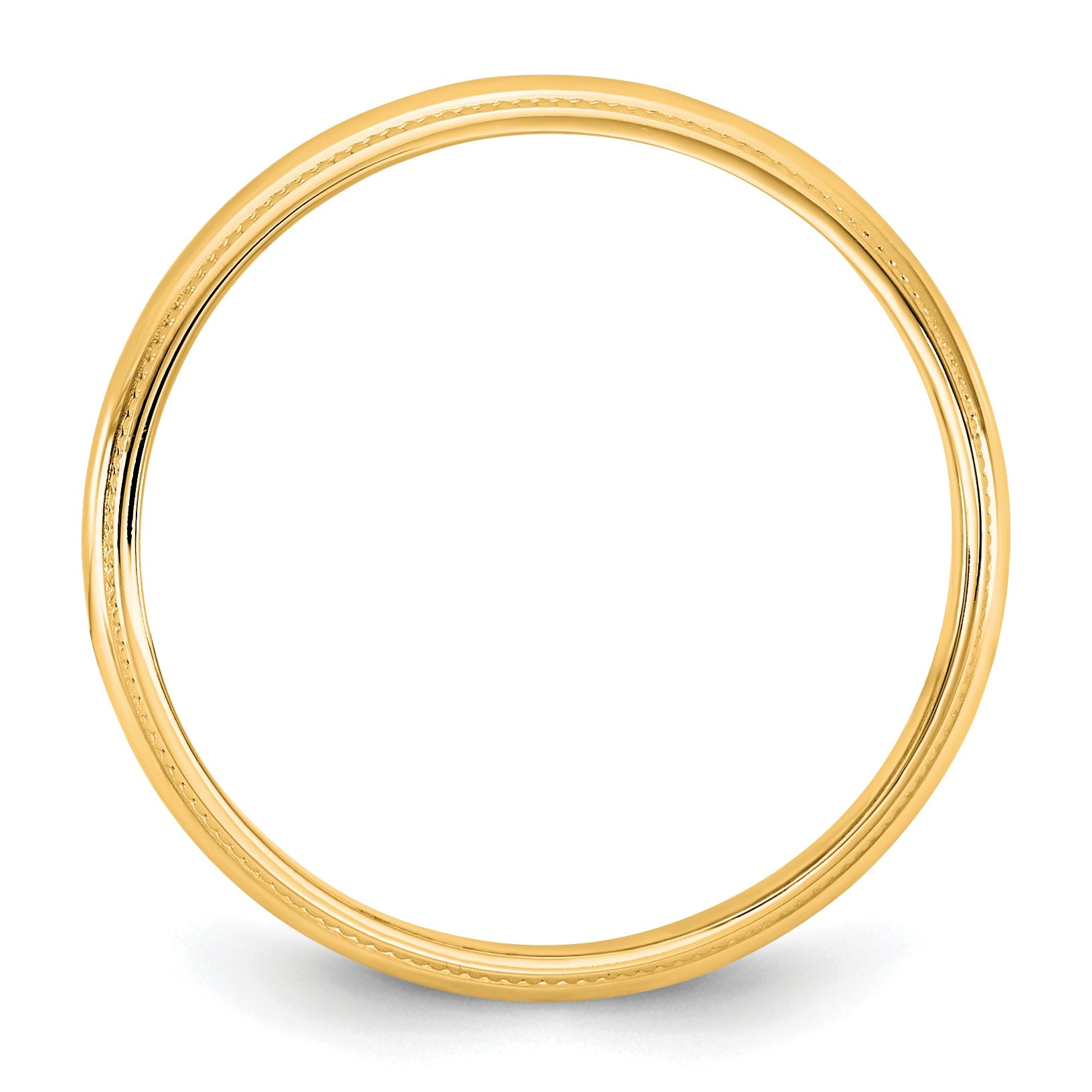 10K Yellow Gold 10Ky 3.5mm Lightweight Milgrain Half Round Band Size 12