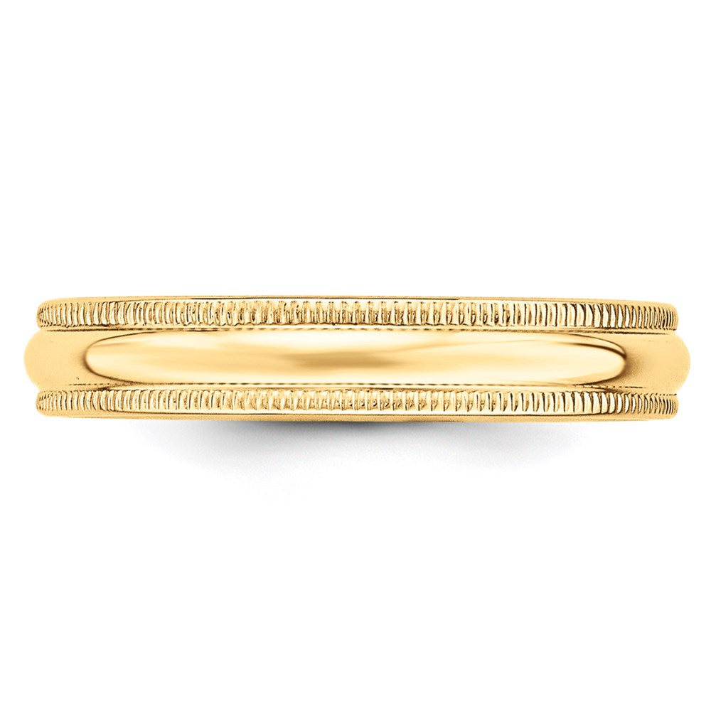 Solid 18K Yellow Gold 4mm Light Weight Milgrain Half Round Men's/Women's Wedding Band Ring Size 12.5