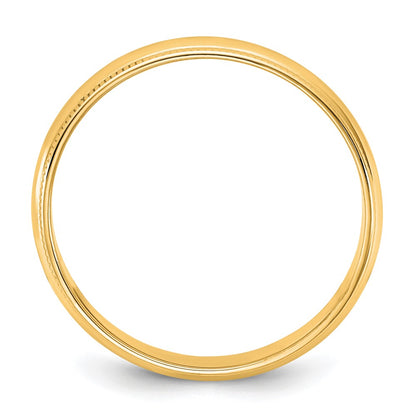 14K Yellow Gold 4.5mm Lightweight Milgrain Half Round Band