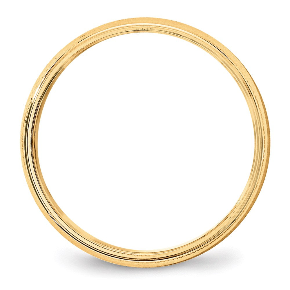 Solid 18K Yellow Gold 5mm Light Weight Milgrain Half Round Men's/Women's Wedding Band Ring Size 10