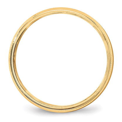 Solid 18K Yellow Gold 5mm Light Weight Milgrain Half Round Men's/Women's Wedding Band Ring Size 10