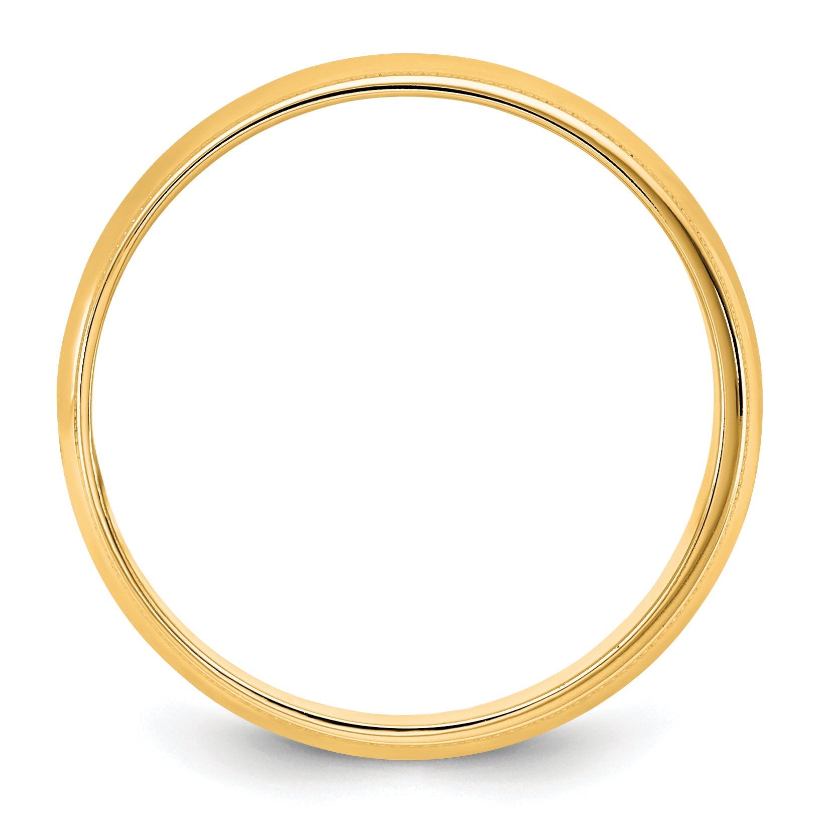 10K Yellow Gold 10Ky 5.5mm Lightweight Milgrain Half Round Band Size 7