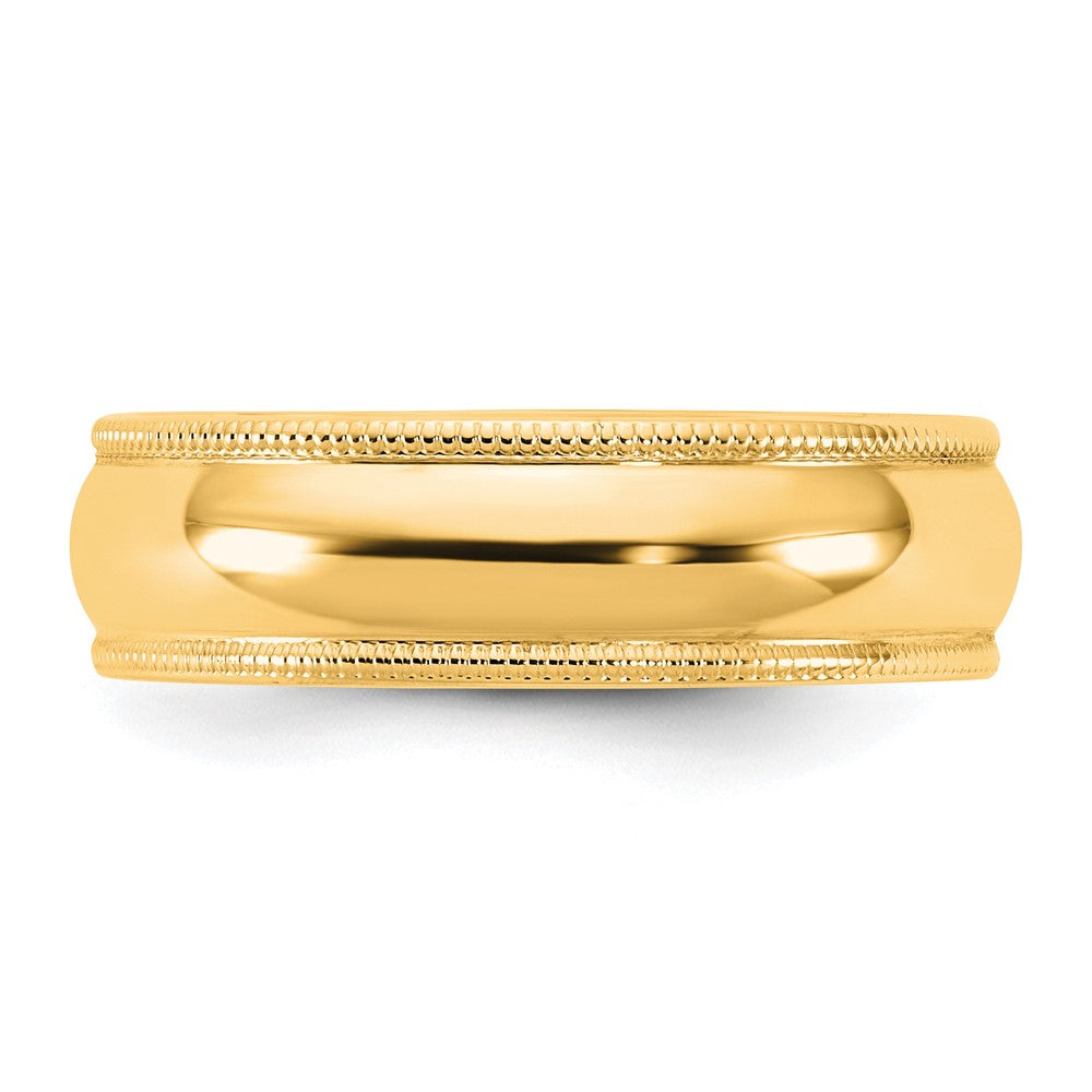 14K Yellow Gold 5.5mm Lightweight Milgrain Half Round Band