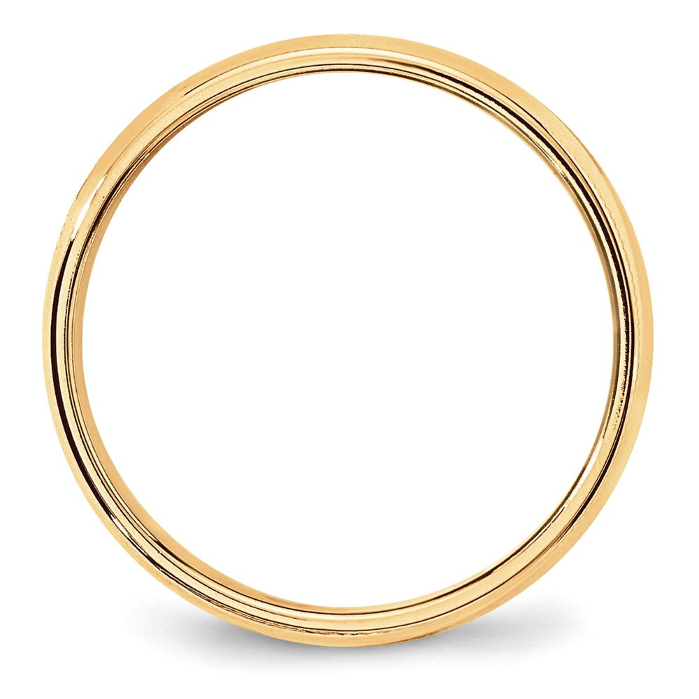 18k Yellow Gold 6mm Lightweight Milgrain Half Round Wedding Band Ring