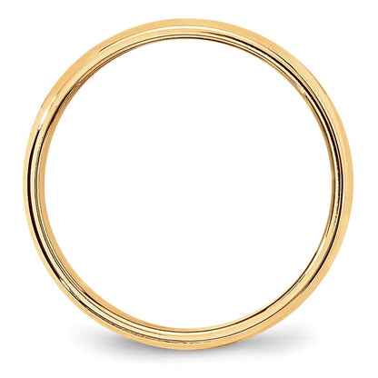 14k Yellow Gold 6mm Lightweight Milgrain Half Round Wedding Band Ring