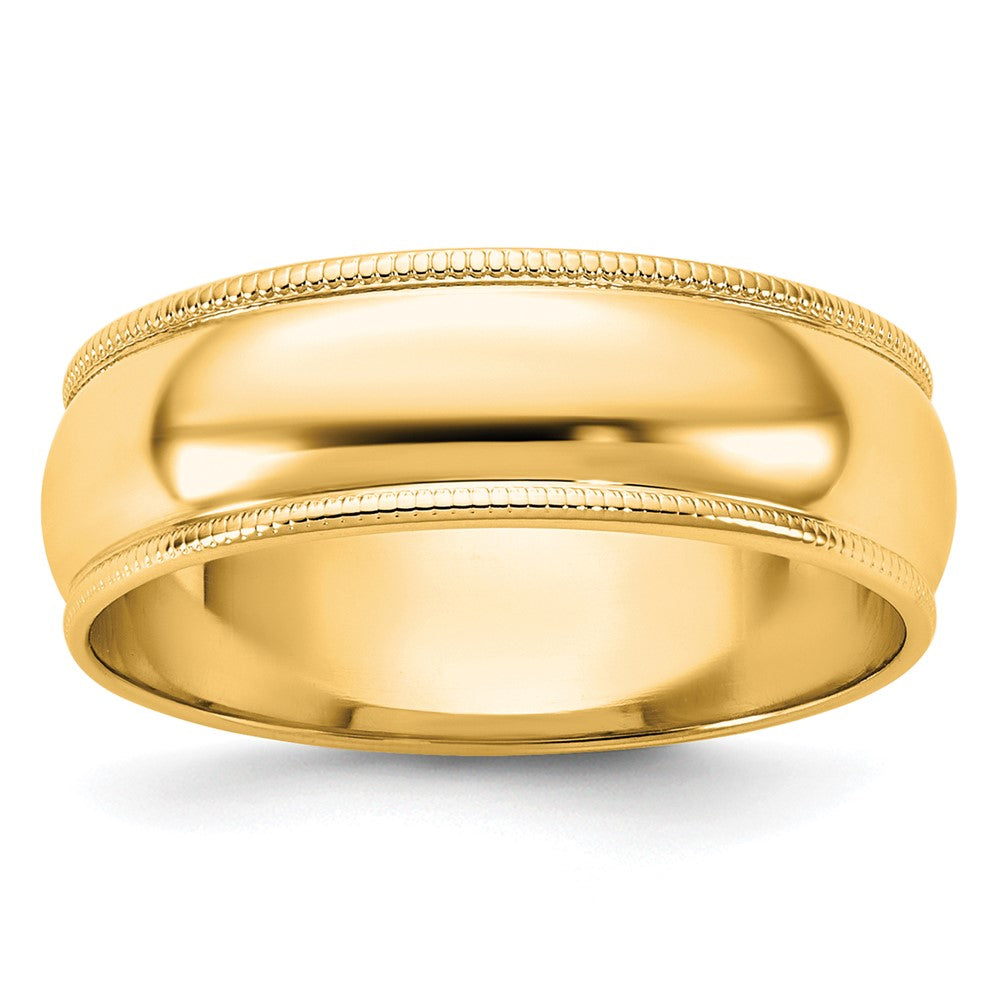 18k Yellow Gold 6mm Lightweight Milgrain Half Round Wedding Band Ring