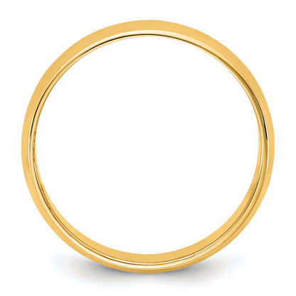10K Yellow Gold 10Ky 6.5mm Lightweight Milgrain Half Round Band Size 13