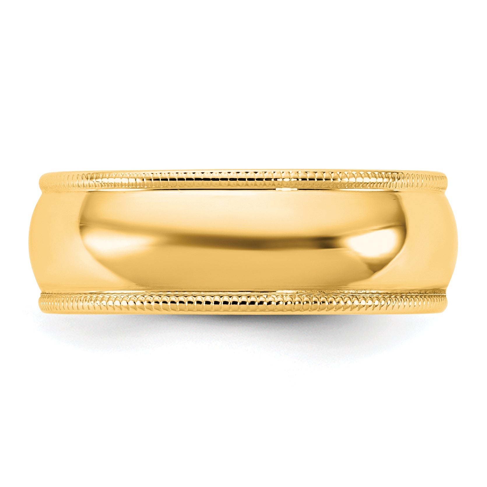 10K Yellow Gold 10Ky 6.5mm Lightweight Milgrain Half Round Band Size 6