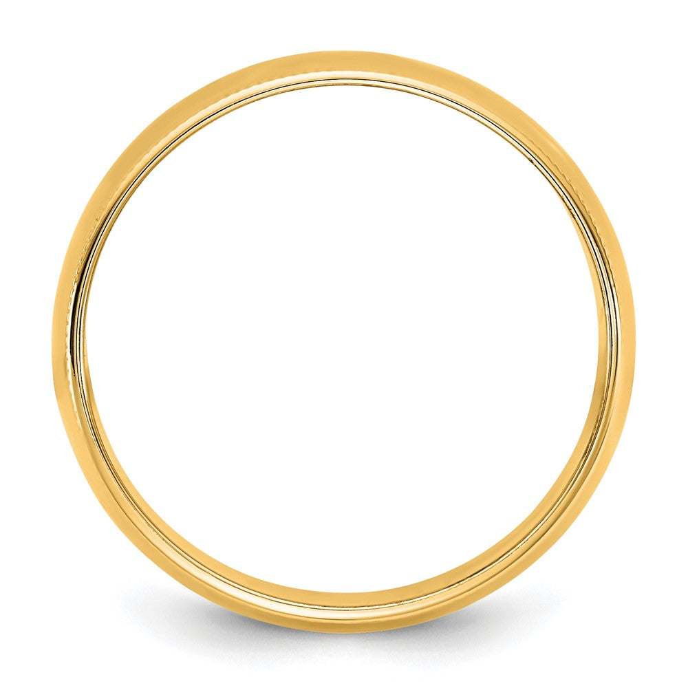 14K Yellow Gold 8mm Lightweight Milgrain Half Round Band