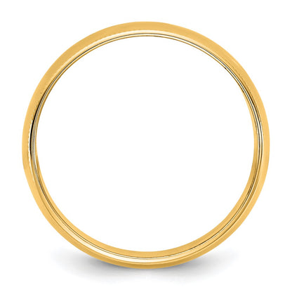 14K Yellow Gold 8mm Lightweight Milgrain Half Round Band