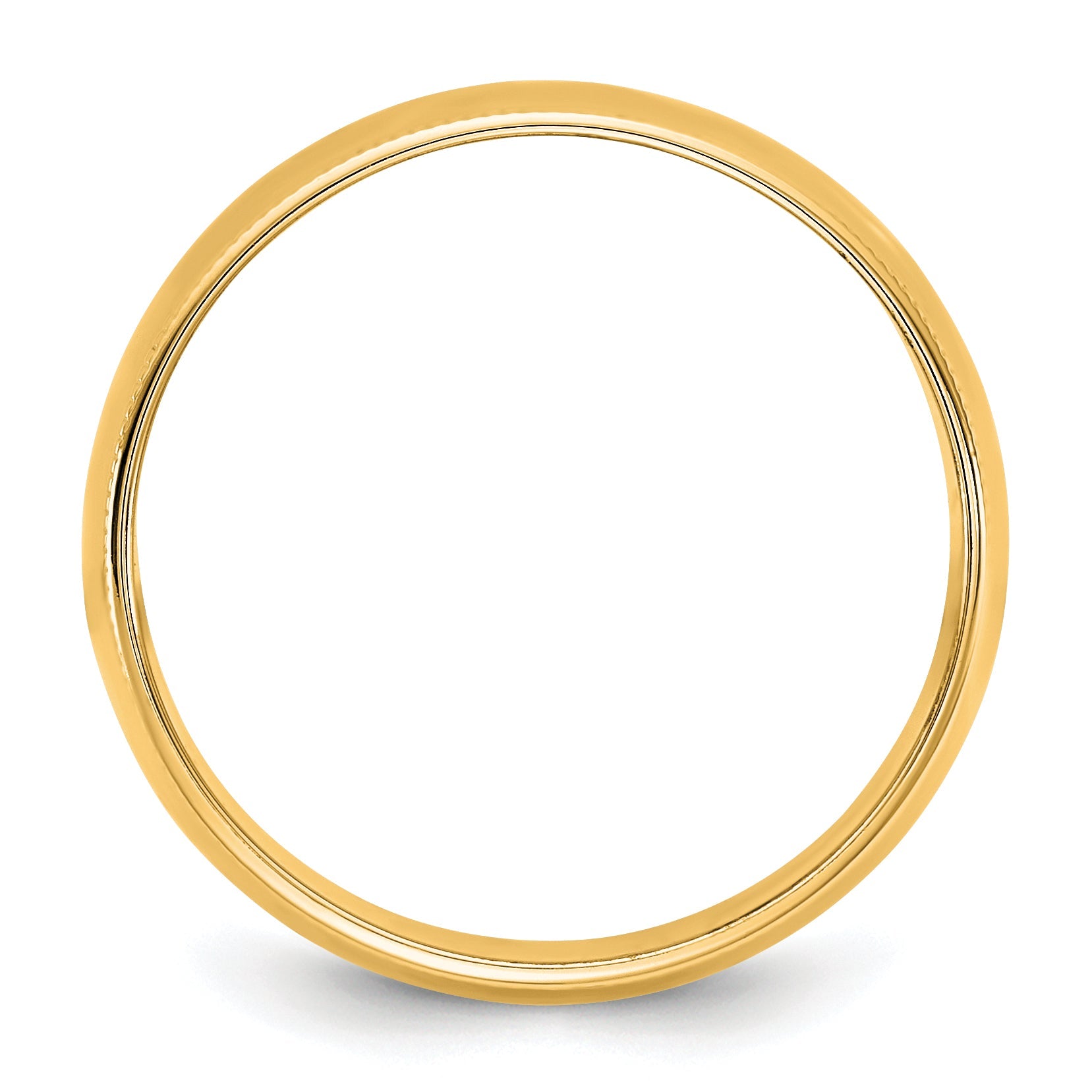 10K Yellow Gold 10Ky 8mm Lightweight Milgrain Half Round Band Size 10