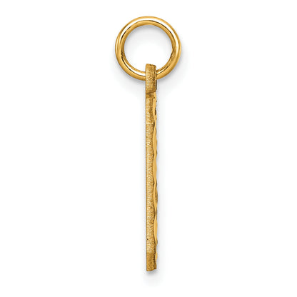 14k Yellow Gold 14k Medium Diamond-cut Number 0 Charm