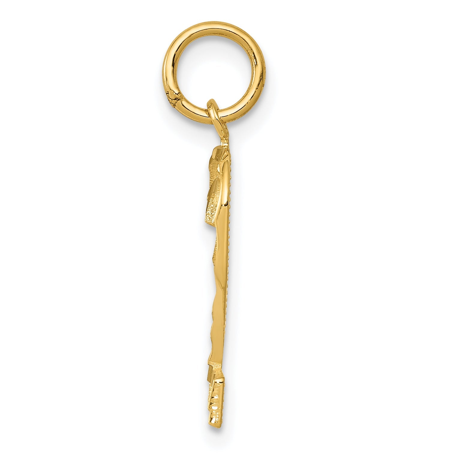 14K Yellow Gold Medium Diamond-Cut Number 2 Charm