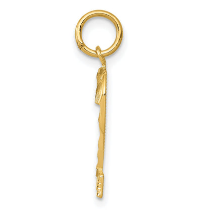 14K Yellow Gold Medium Diamond-Cut Number 2 Charm