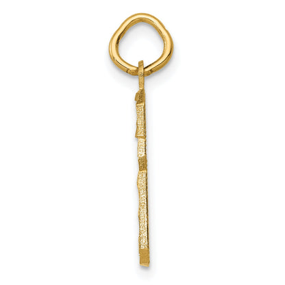14K Yellow Gold Medium Diamond-Cut Number 6 Charm