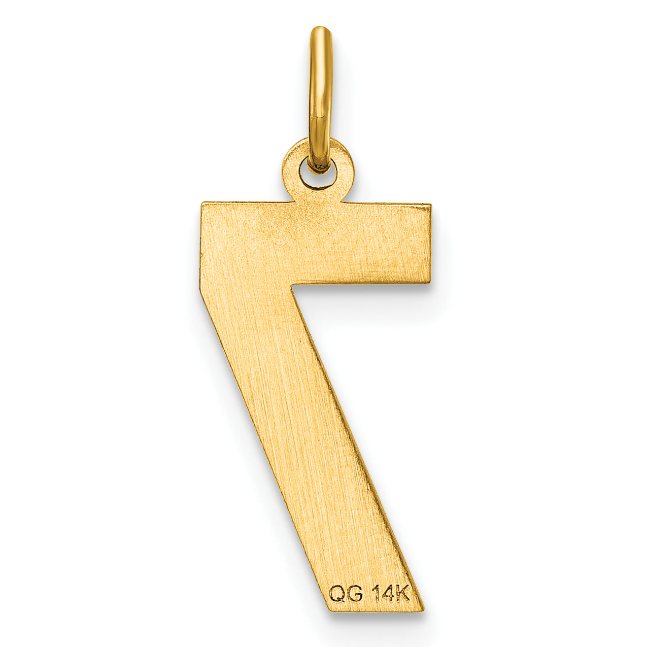14K Yellow Gold Medium Diamond-Cut Number 7 Charm