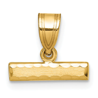 14K Yellow Gold Medium Diamond-Cut Top Charm