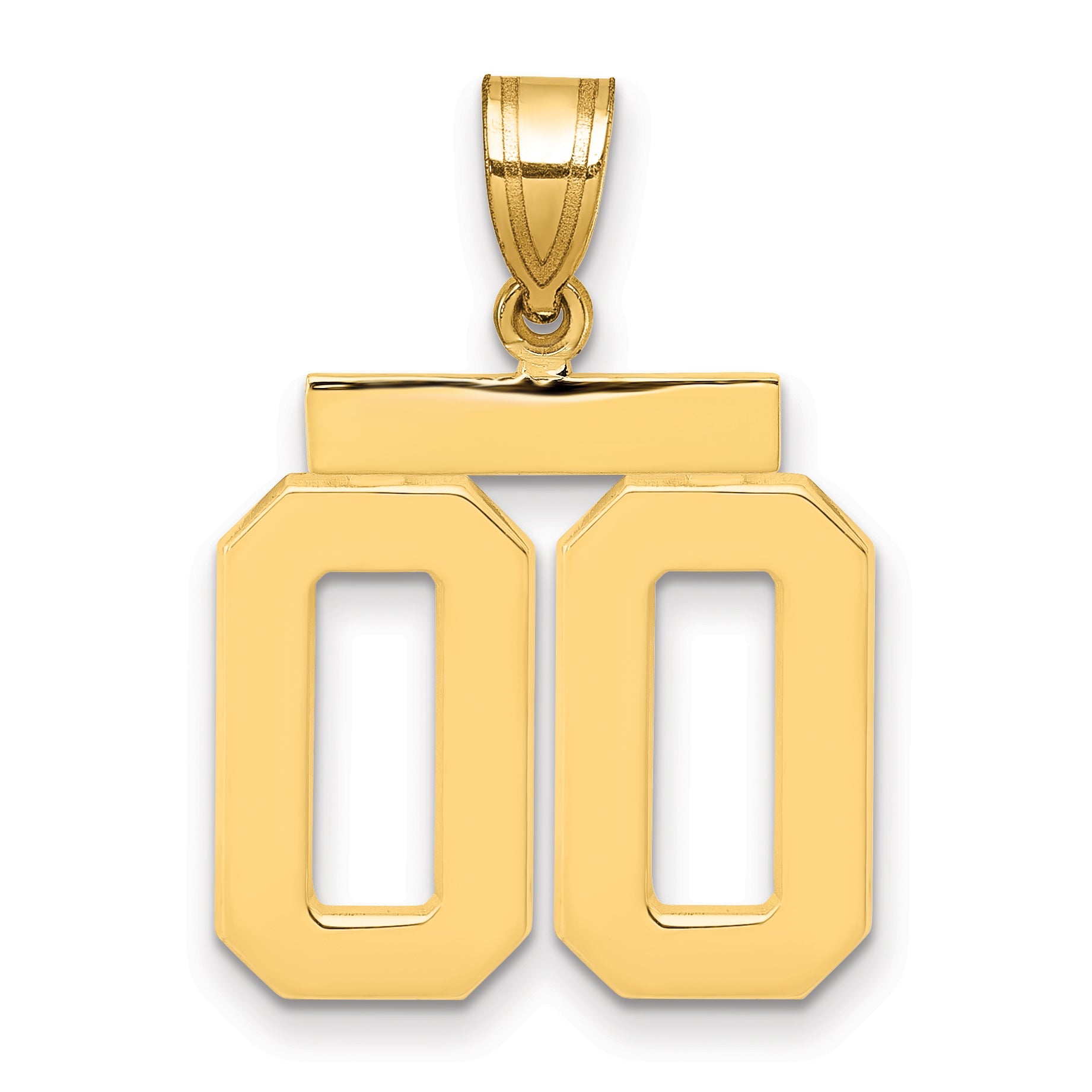 10K Yellow Gold Medium Polished Number 00 Charm