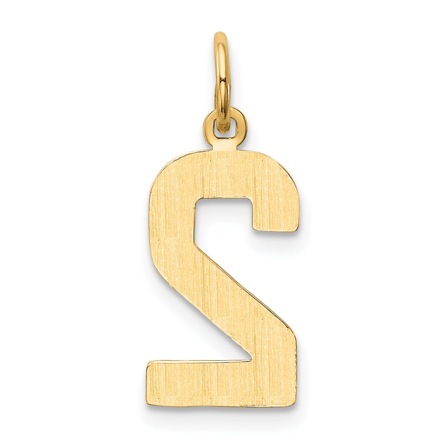 14K Yellow Gold Medium Polished Number 2 Charm