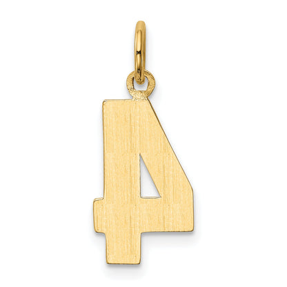 14K Yellow Gold Medium Polished Number 4 Charm