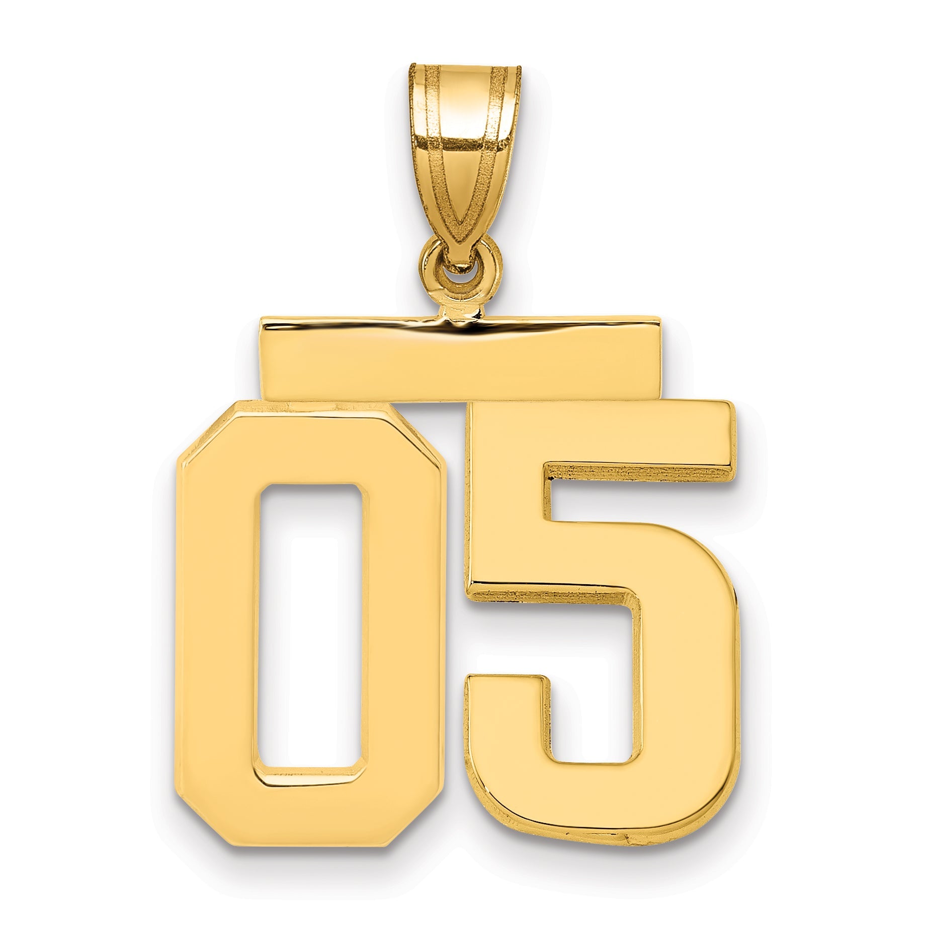 10K Yellow Gold Medium Polished Number 05 Charm