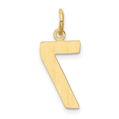 14K Yellow Gold Medium Polished Number 7 Charm