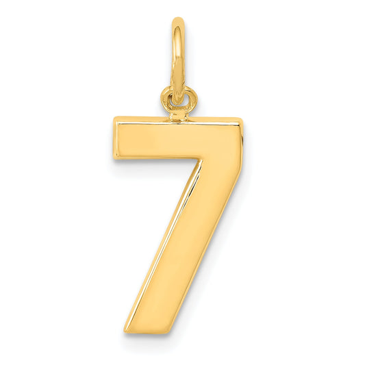 14K Yellow Gold Medium Polished Number 7 Charm