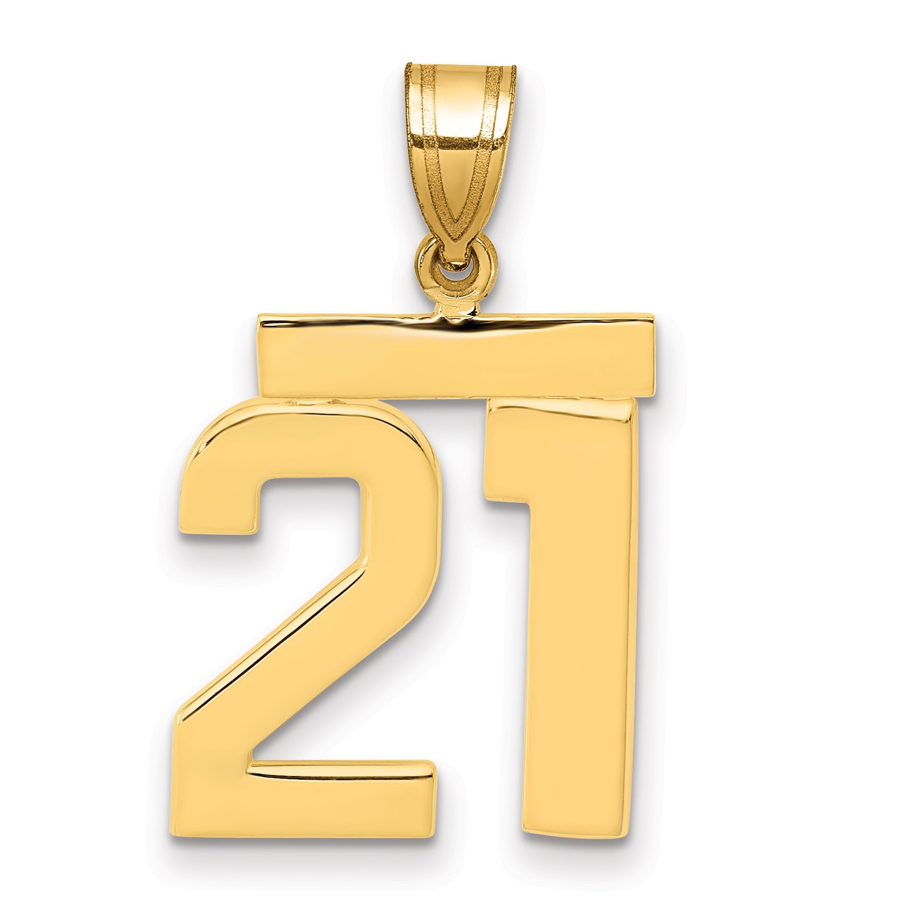 10K Yellow Gold Medium Polished Number 21 Charm