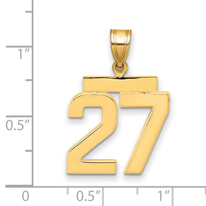 10K Yellow Gold Medium Polished Number 27 Charm