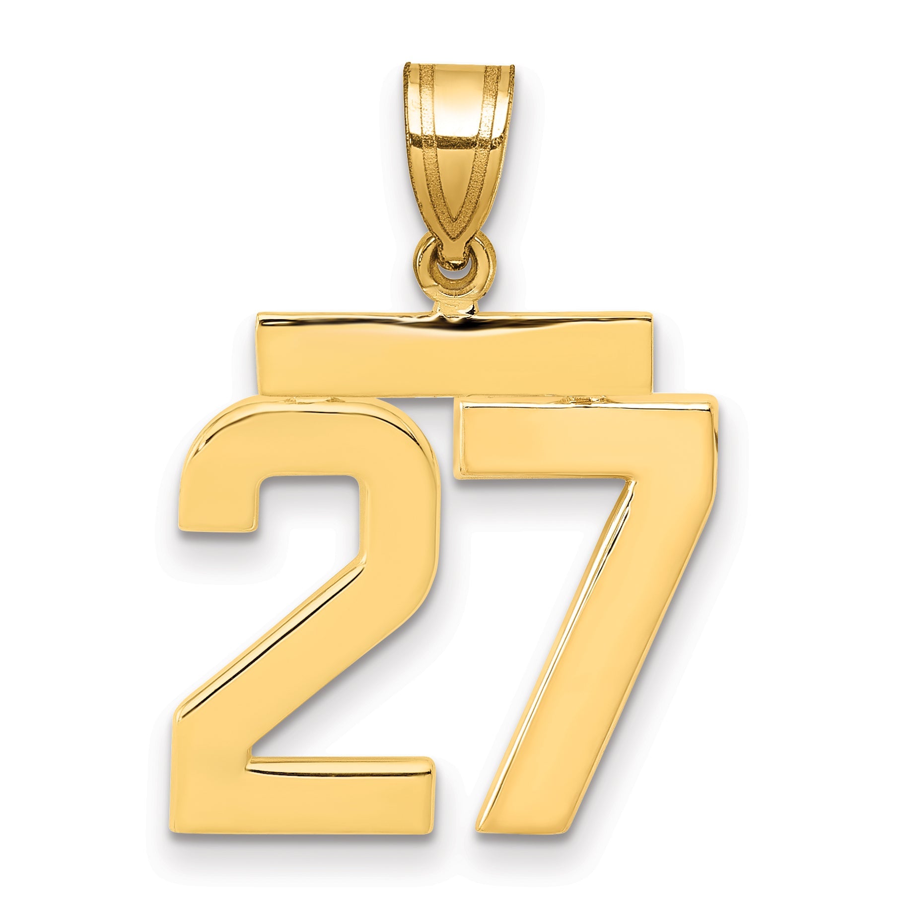 10K Yellow Gold Medium Polished Number 27 Charm