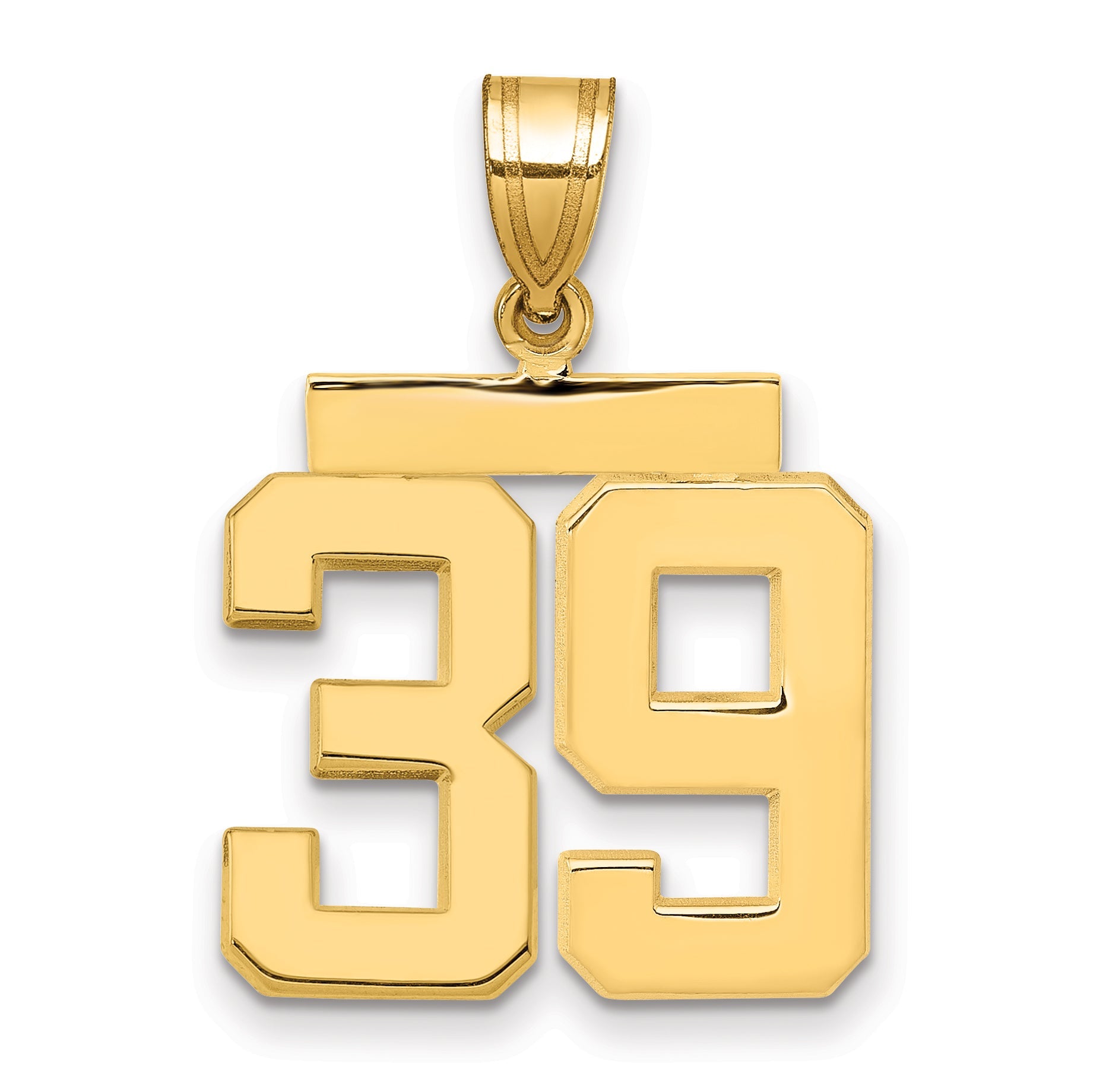 10K Yellow Gold Medium Polished Number 39 Charm