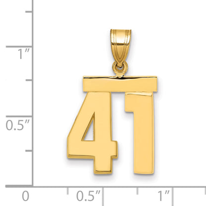 10K Yellow Gold Medium Polished Number 41 Charm