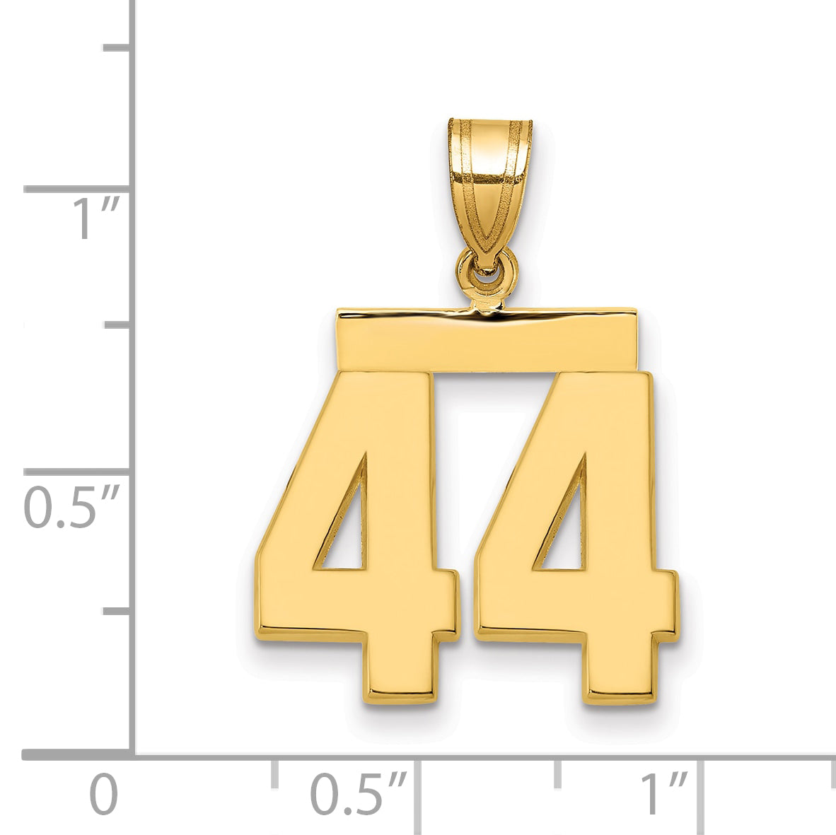10K Yellow Gold Medium Polished Number 44 Charm