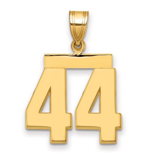 10K Yellow Gold Medium Polished Number 44 Charm