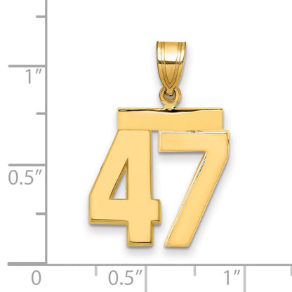 10K Yellow Gold Medium Polished Number 47 Charm