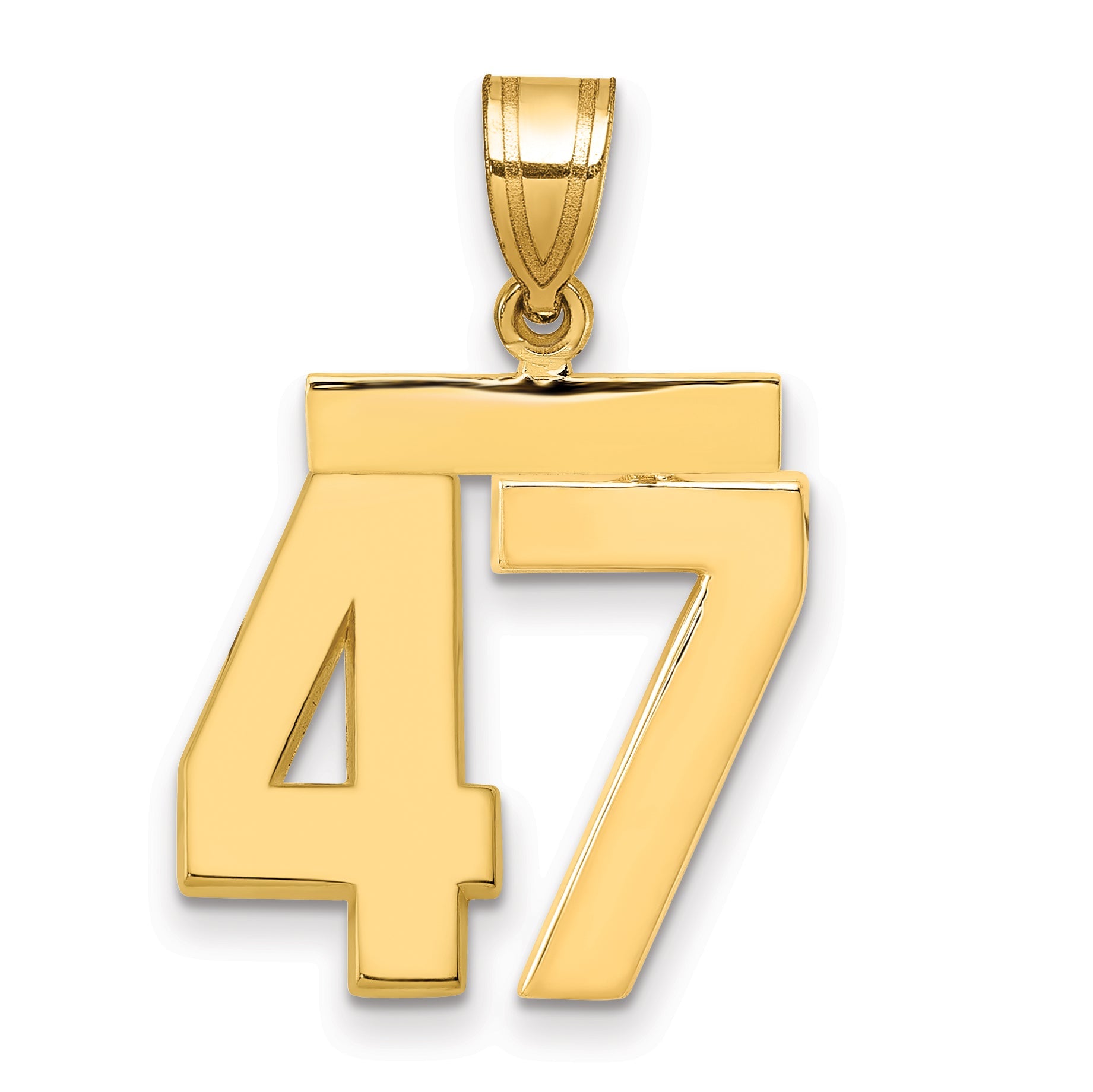 10K Yellow Gold Medium Polished Number 47 Charm