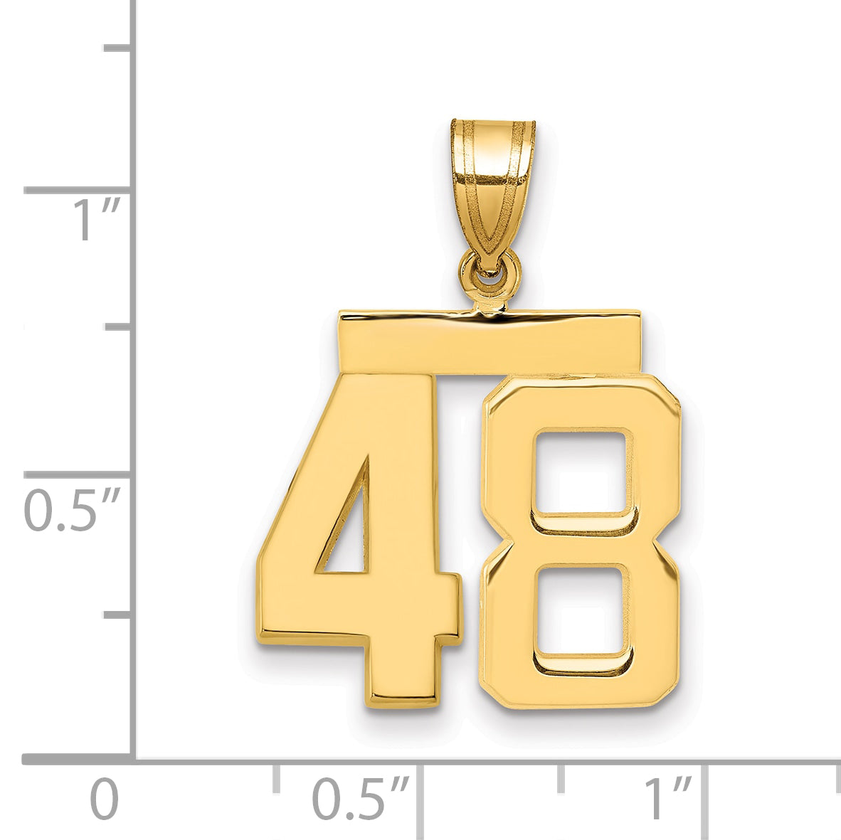10K Yellow Gold Medium Polished Number 48 Charm