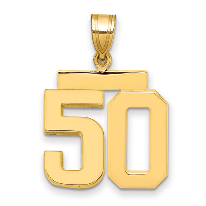 10K Yellow Gold Medium Polished Number 50 Charm