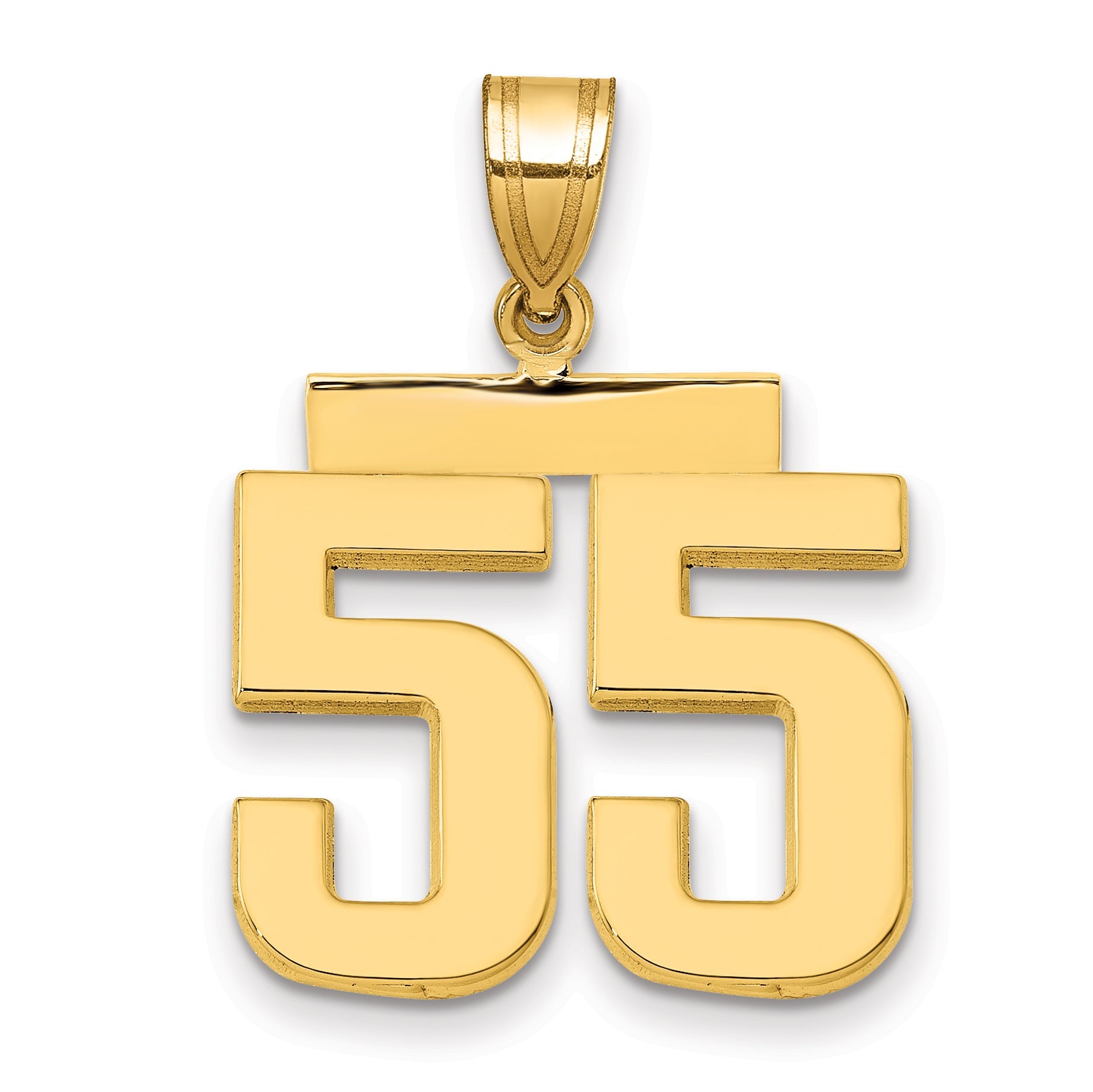 10K Yellow Gold Medium Polished Number 55 Charm