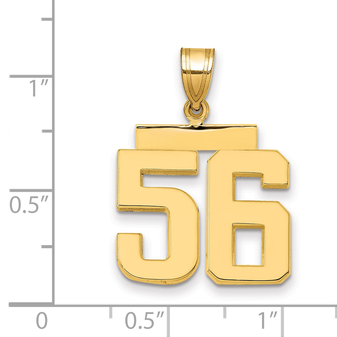 10K Yellow Gold Medium Polished Number 56 Charm
