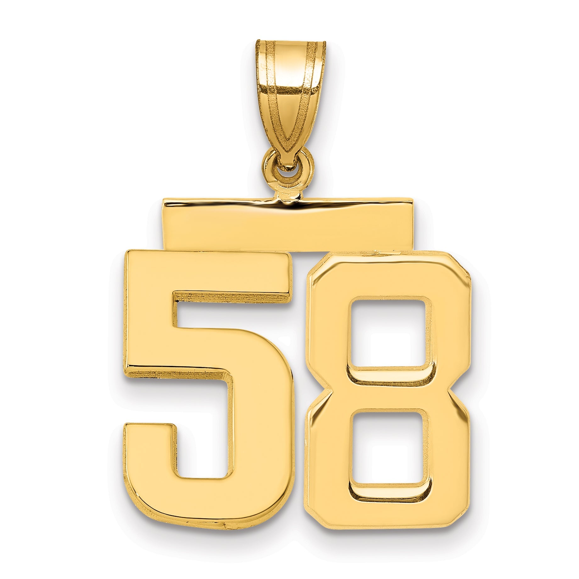10K Yellow Gold Medium Polished Number 58 Charm