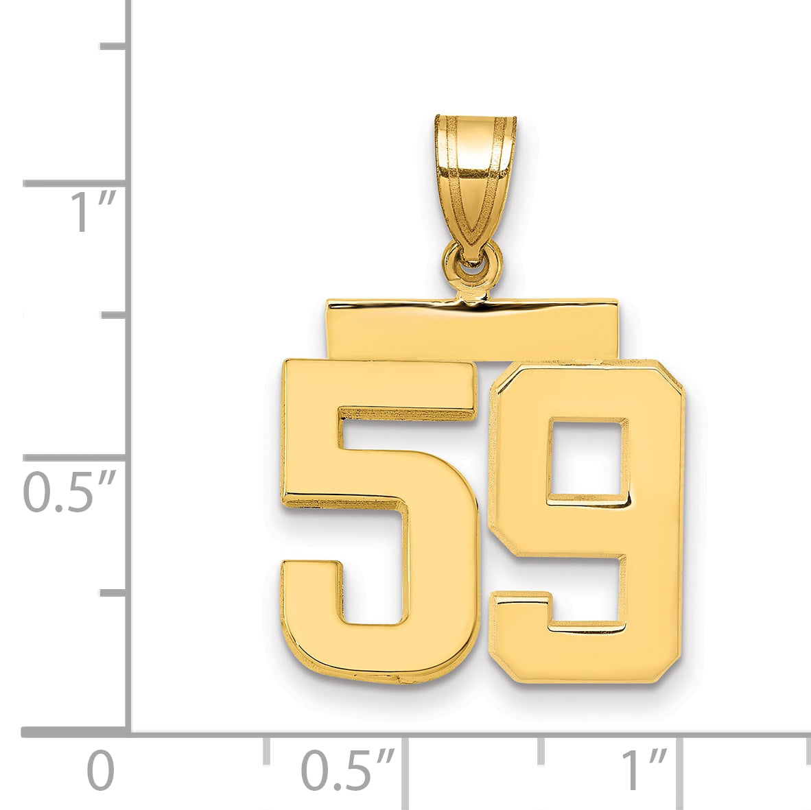 10K Yellow Gold Medium Polished Number 59 Charm